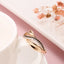 Geometric Twist Double Black White Zircon Women Rings 585 Gold Color Gothic Simple Jewelry Party Daily Wear Vintage Style Rings