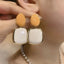 New Orange White Dropped Glaze Geometric Earrings for Women Small Design Sense Advanced Earrings Simple Versatile Style