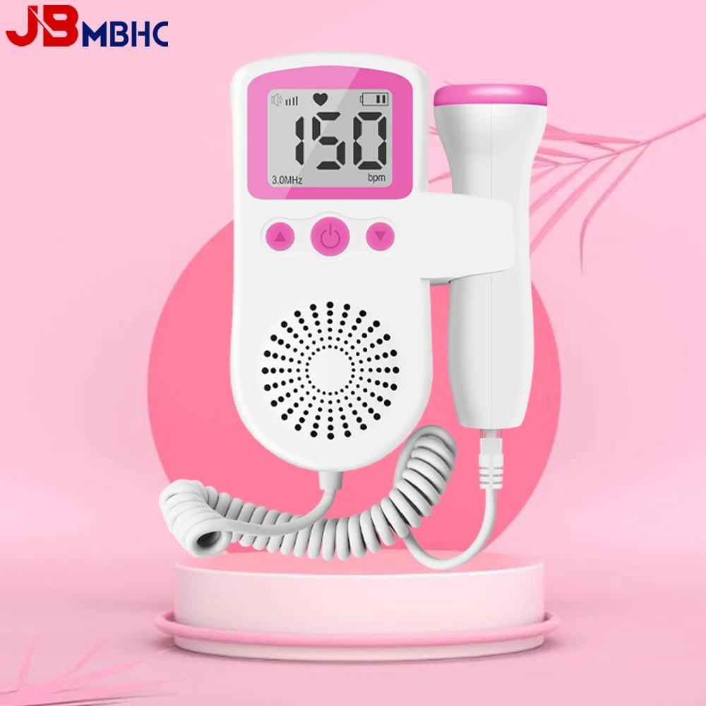 3MHz Ultrasound Baby Heart Rate Detector Pregnant Ultrasonic Baby Heartbeat Monitor Fetal Monitor Doppler Stethoscope For Pregna