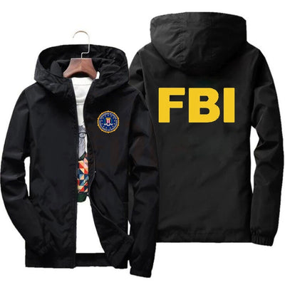 FBI Sunscreen Waterproof Casual Jackets spring Ultra Light Men's Summer Hooded Jacket Thin Windbreaker Packable Skin Coat