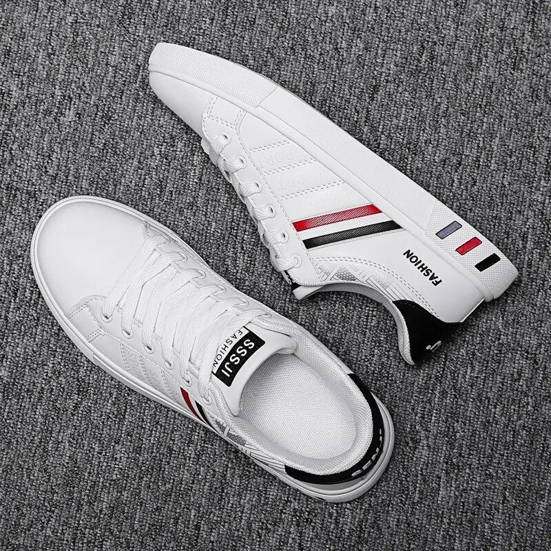 2023 Men's Casual Shoes Lightweight Breathable Men Shoes Flat Lace-Up Sneakers Men White Business Travel Tenis Masculino