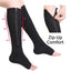 Compression Socks Men Women Support Knee Zipper Female Open Toe Thin Anti Fatigue Stretchy Sox High Socks Unisex