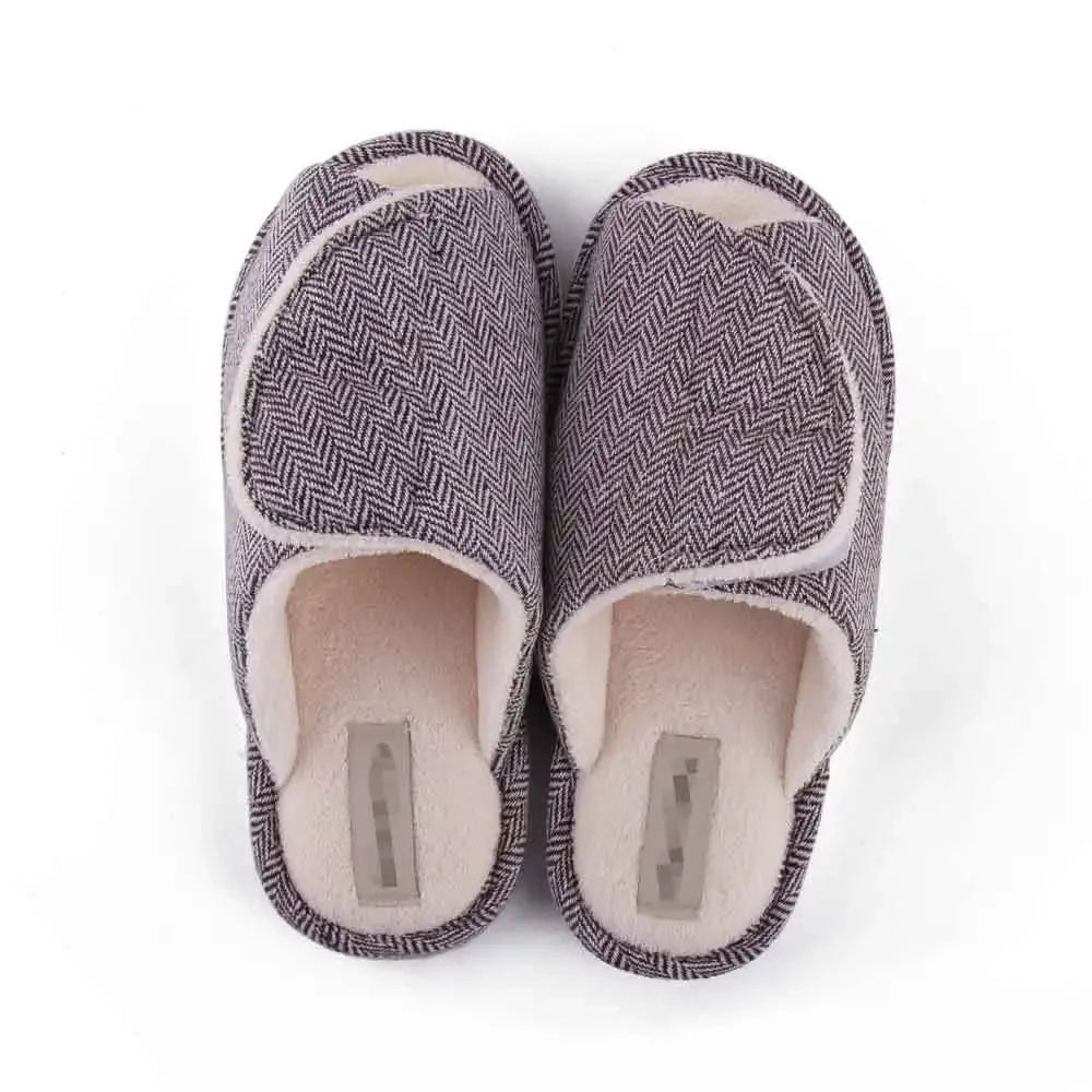 Mens Womens Slippers Indoor Warm Faux Fur Lining Non-Slip Open Toe Slippers Soft Comfortable Adjustable Open Slippers