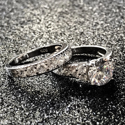 New Zircon Couple Rings For Man Ladies Set Lovers Ring Finger Jewelry Women's Propose Marriage Accessories Size 5-13 Listing