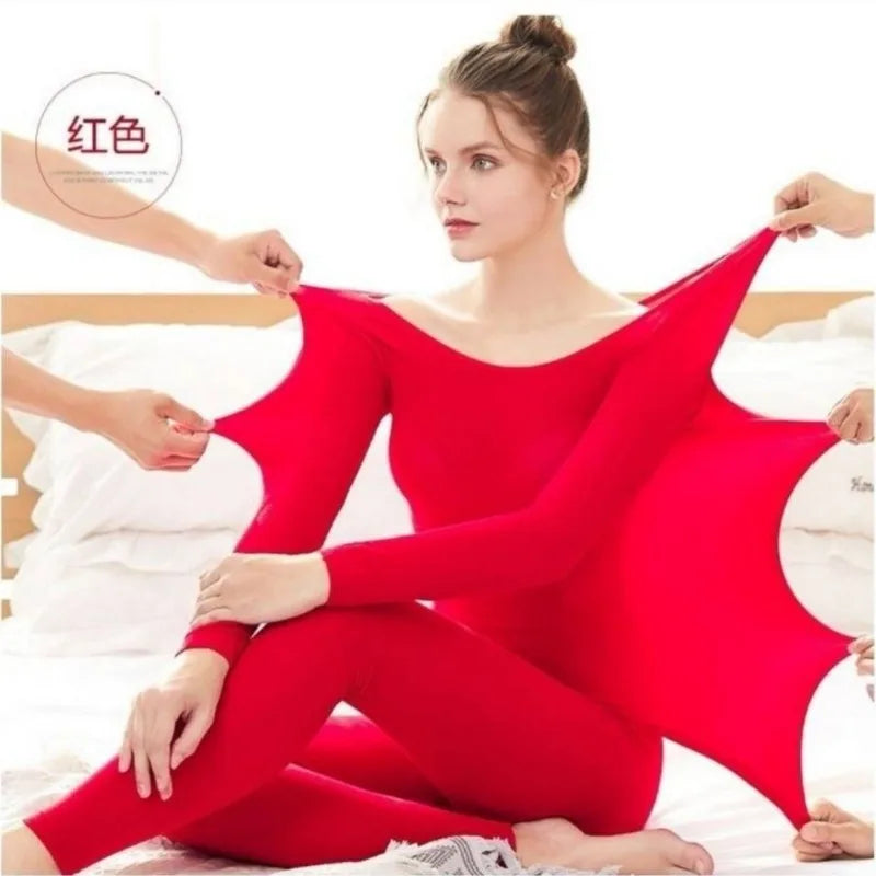 Women Thermal Underwear Trousers Suit Skin Care Clothes Autumn Clothes Seamless Thermo Clothing Top Tights
