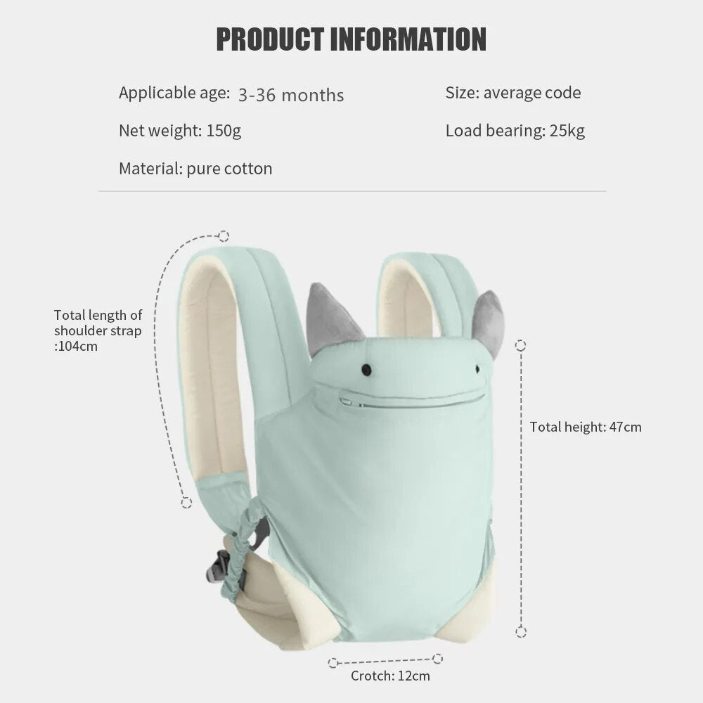 Kangaroo Shoulder Strap for Infants Newborn Wrap Sling Ergonomic Cute Bite Towel Kid Cotton Breathable Front Facing Baby Carrier