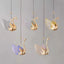 Hongcui Nordic Pendant Lamp Creative Gold LED Linear Swan Chandelier Light for Decor Home Dining Room Bedroom Fixtures