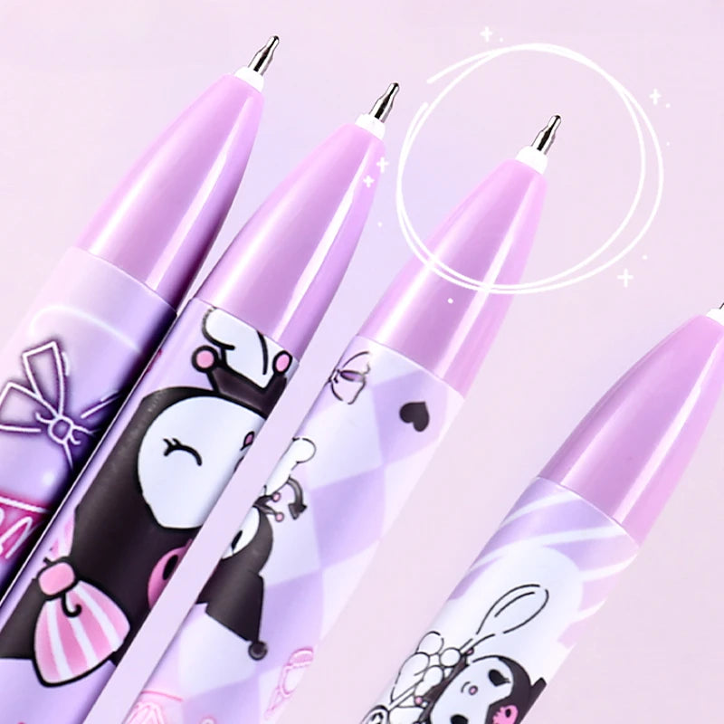 5pcs Kawaii Sanrio Gel Pen Kuromi Melody Hello Kitty Cinnamoroll Pressing Gel Pen for Girls Students School Supplies Stationery