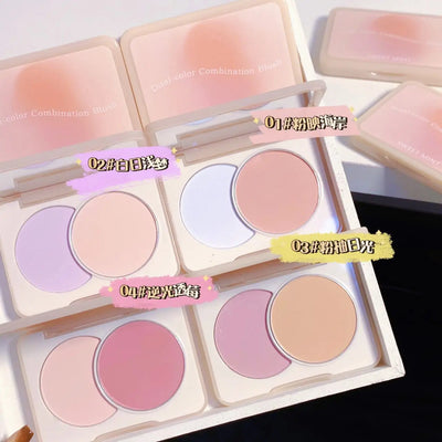 Dual-color Combination Blush Expansion Convergence Blend Nude Makeup Blush Natural Brighten Skin Tone Makeup Palette