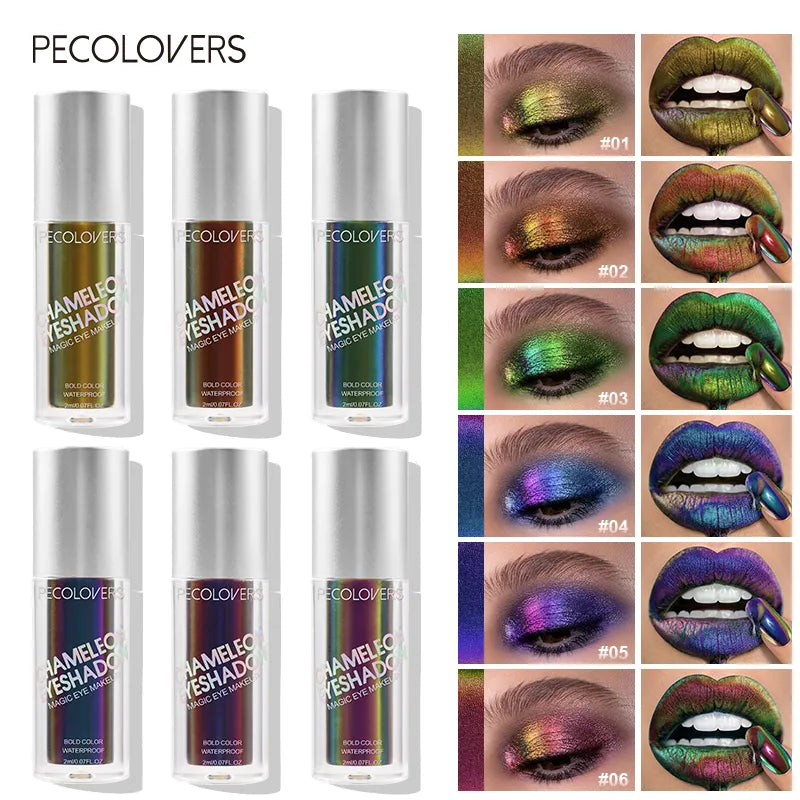 Aurora Multi Chrome Eyeshadow Pigments Long Lasting Multi Chrome Chameleon Peacock Galaxy Chrome Glitter Liquid Eyeshadow