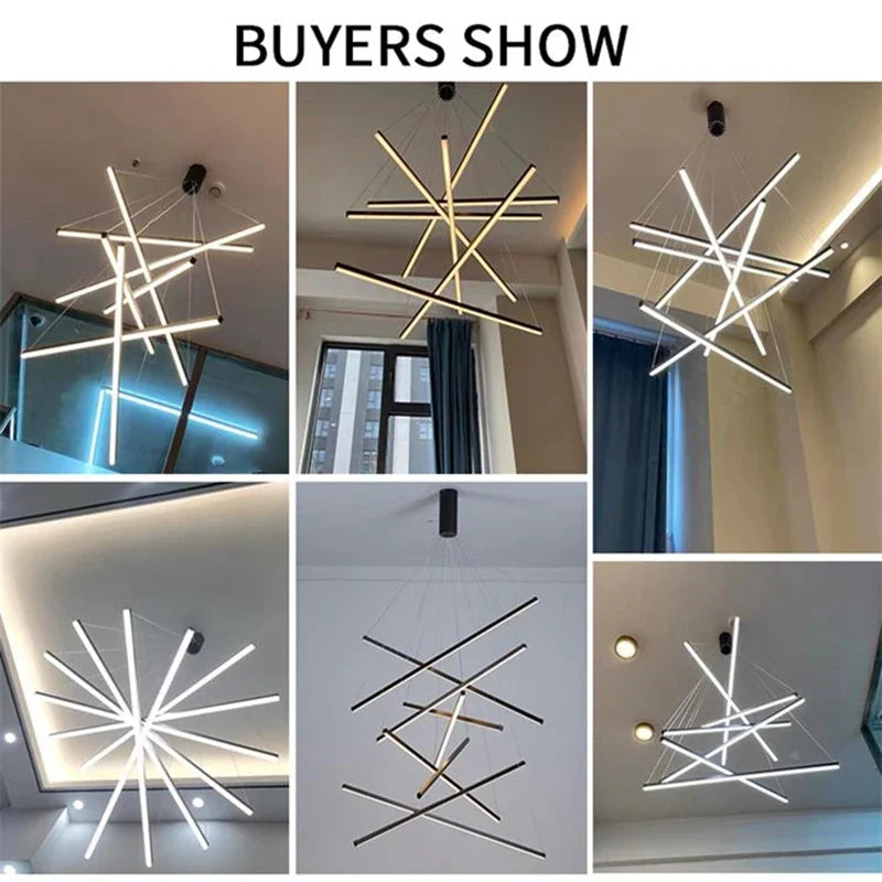 Modern Stair LED Ceiling Chandelier Duplex Building Highrise Living Room Hall Long Hanging Lamp Aluminum Indoor Lighting Fixture