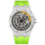 BAOGELA Luxury Men Watches Quartz Watch Green Silicone Skeleton Sport Date Waterproof Luminous Multifunction Men's Quartz Watch