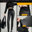 Women's PU Leather Fleece Sexy Leggings Fall New Tight Stretch Pants High Elasticity Waist Splicing Fitness Trouser