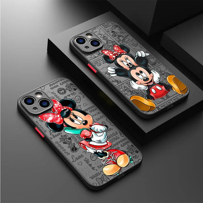 Mickey Minnie Cute Phone Case for iPhone 13 Pro Max 7 6S 8 SE 11 Pro 15 14 Plus 12 Mini XS X XR 13 Pro XS Max Matte Cover