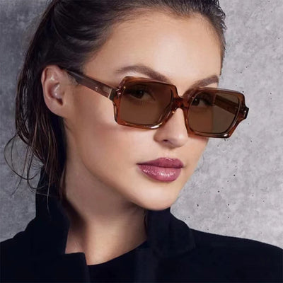 LNFCXI New Arrival Retro Square Women Sunglasses Shades UV400 Fashion Rivets Men Gradient Sun Glasses