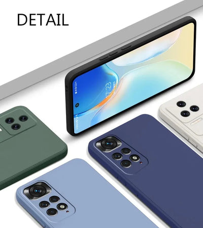 Luxury Original Liquid Silicone Soft Cover For XiaoMi RedMi Note 11 11s Pro 4G 10 10A 10C redmi note 12 Global Square Phone Case