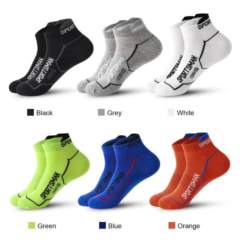 5Pairs High Quality Men Ankle Socks Breathable Cotton Sports Socks Mesh Casual Athletic Summer Thin Cut Short Sokken Size 38-45