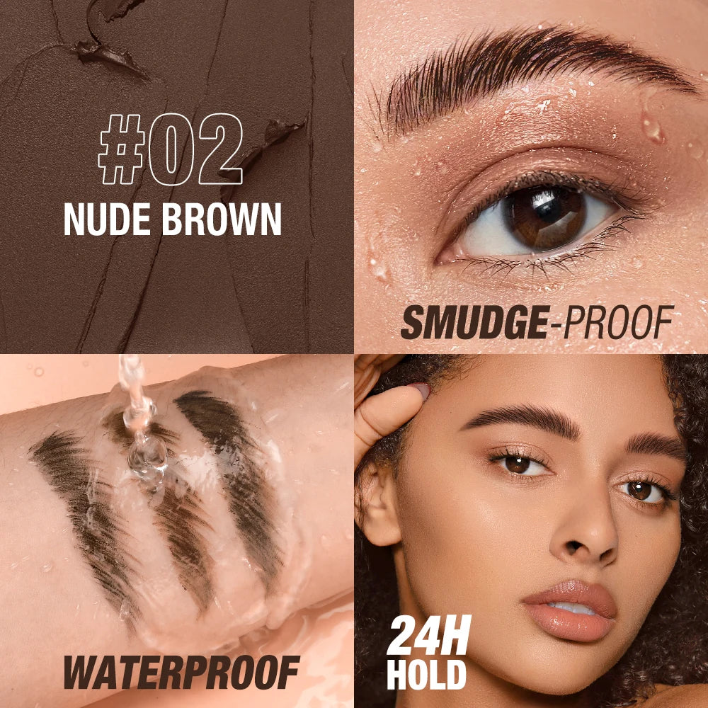 O.TWO.O Eyebrow Pomade Brow Styling Cream 2 IN 1 Waterproof Quick-drying Natural Wild Highly Tint for Brows Gel Wax Women Makeup