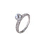 Luxury Wheat Ear Zircon Rings for Women Adjustable Exquisite Shiny Grey White Pearl Finger Ring Wedding Jewelry Gifts