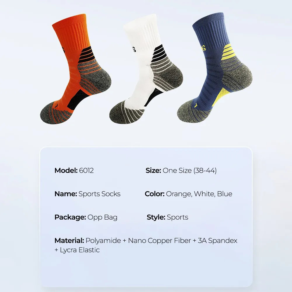 Nano Copper Deodorant Antibacterial Sports Socks for Men Compression MTB Cycling Bicycle Running Basketball Climbing Sock Summer