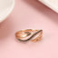 Geometric Twist Double Black White Zircon Women Rings 585 Gold Color Gothic Simple Jewelry Party Daily Wear Vintage Style Rings