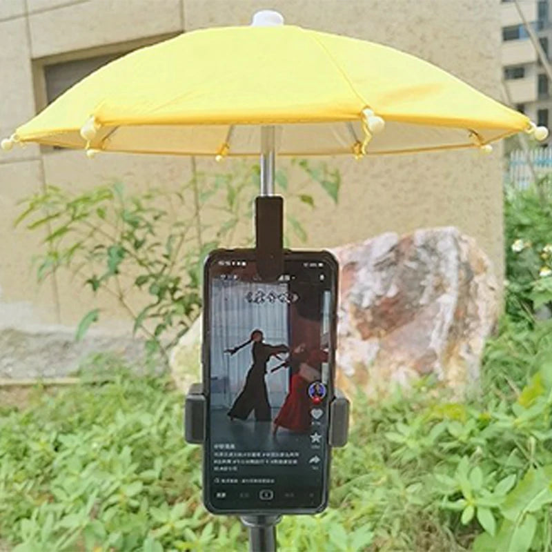 Motorcycle Mobile Phone Holder Sunshade Umbrella Waterproof Small Helmet Sunscreen Phone Stand Bracket