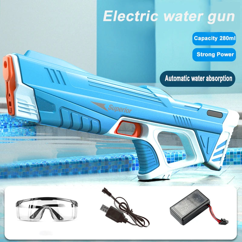 New Auto Electric Water Gun Toy Summer Induction Water Absorbing High pressure Water Gun Beach Outdoor Water Fight Toys