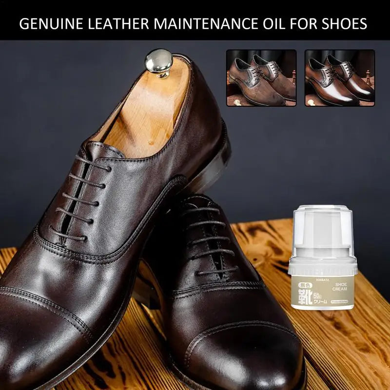 50ml Shoe Shine wax Boot Polishing Cream Shoes  Boots Clothes Sofa Belt Seats Bags Leather High Gloss Polisher With Applicator