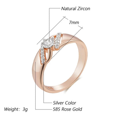 Wbmqda Luxury Wedding Rings For Women 585 Rose Gold Silver Color Mix   Fashion Creative Zircon Jewelry Accessories