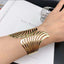 Hollow Wings Feather Wide Cuff Bracelets & Bangles For Women Men Gold Silver Color Alloy Open Big Male Female Bangle Jewelry