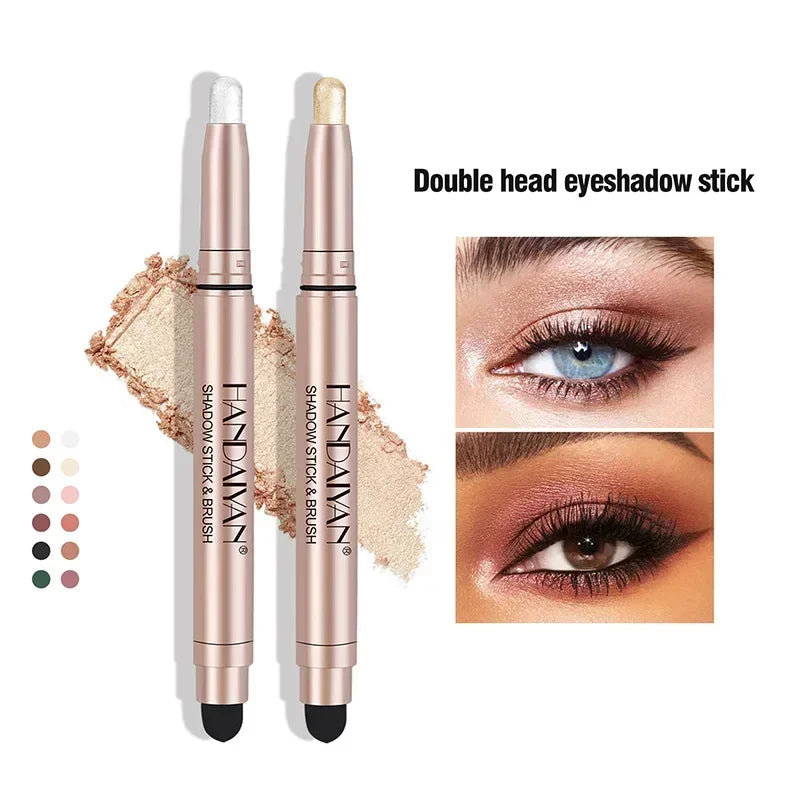 Double-head Highlight Eyeshadow Stick Fine Glitter Eyeshadow Pencil Lying Silkworm Pen Pearlescent Brightening Lasting Eyeshadow