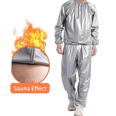 Unisex Sauna Sweat Suit Heavy Duty Exercise Gym Fitness Weight Loss Suit Top Pants Clothes Set Fitness Equipment Accessories