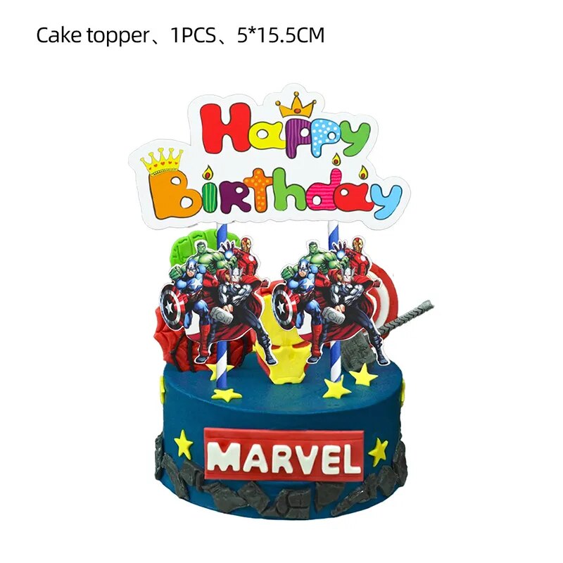 The Super Hero Marvel Birthday Party Decorations Paper Tableware Banner