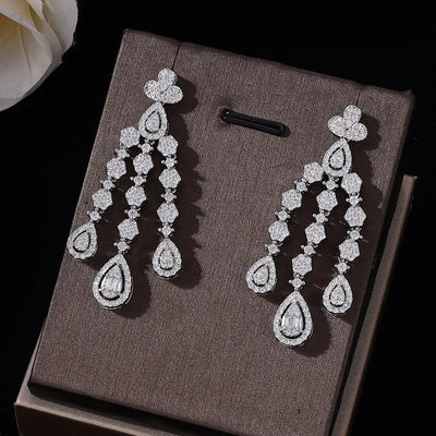 2023 New 4-piece Cubic Zirconia Bridal Wedding Set Dubai Women's Wedding Jewelry Set Nigeria Africa Necklace Earring Set