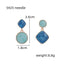 Korean Square Round Drop Earrings Unique New Blue Color Asymmetric Geometric Hang Earrings For Women Trendy Fashion Jewelry Girl