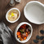 Creative Irregular Pocket Bowl Ceramic Tableware Oblique Mouth Salad Bowl Restaurant Special-shaped Dinner Plate Seasoning Plate