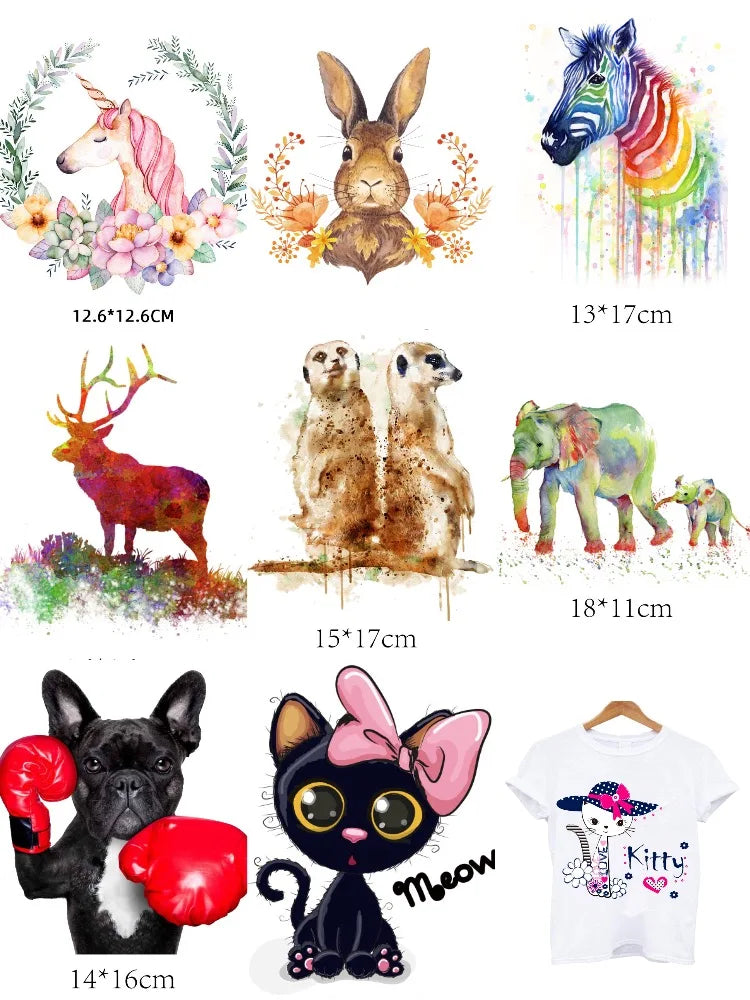 ZOTOONE Cute Animal Flower stickers for iron transfer clothes DIY accessory t-shirt dresses washable heat transfer