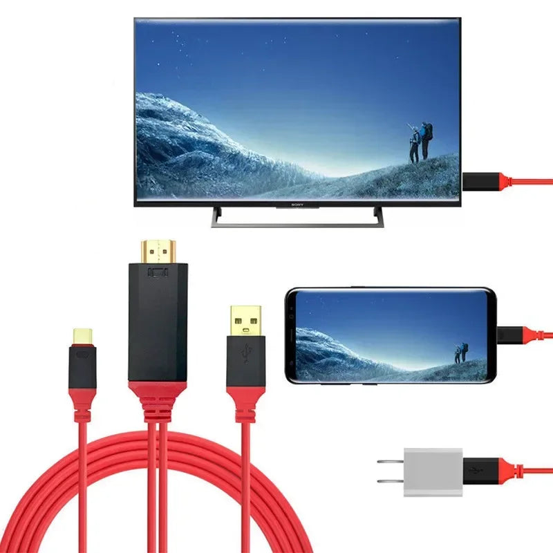 4K 1080P HDTV Cable Type C Phone To TV Cable Adapter USB C Screen Mirror Video Converter for MacBook for Samsung Huawei Android