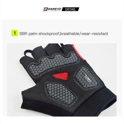 DAREVIE MTB Cycling Gloves Gel Padded Shockproof Breathable Half Finger Cycling Gloves Quick Off Thumb Sweat Wiper Bike Gloves