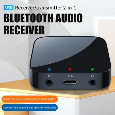 Bluetooth 5.3 Audio Transmitter and Receiver 2 In 1 Wireless 3.5mm Aux Audio Adapter Bluetooth Transmitter for TV Car Headphones