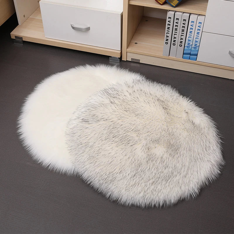 35cm Creative Soft Faux Fur Pillow Cushion Round Chair Seat Cushion Office Sofa Home Decoration Cushion For Chair Anti-Slip Mat