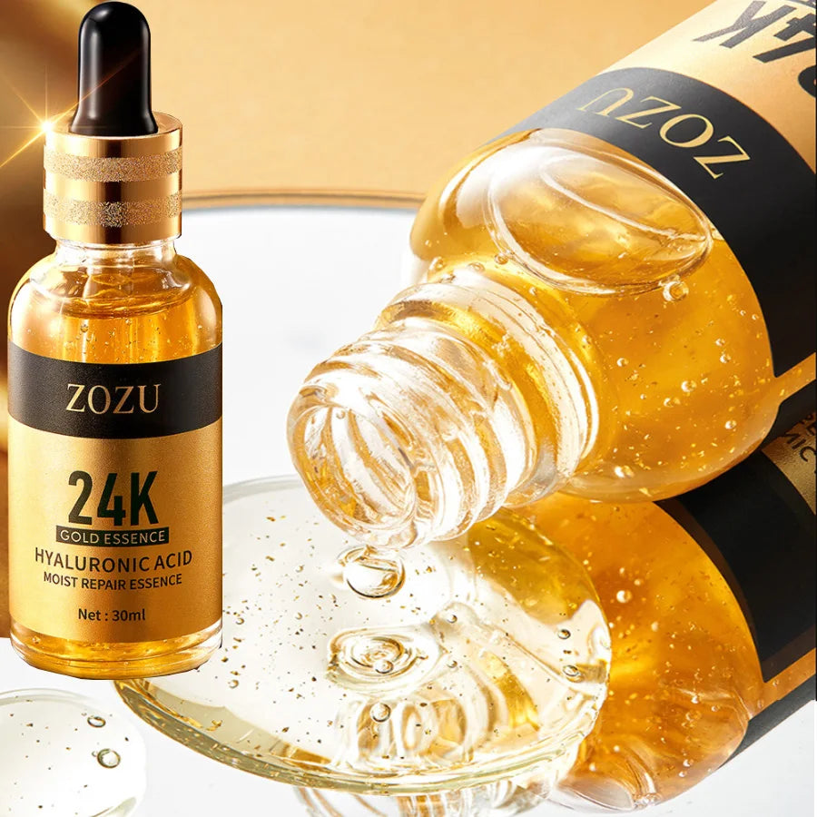 24k Gold Hyaluronic Acid Nicotinamide Face Serum Anti Aging Facial Lifting Collagen Cream Skin Care Whitening Eye Care Cleanser