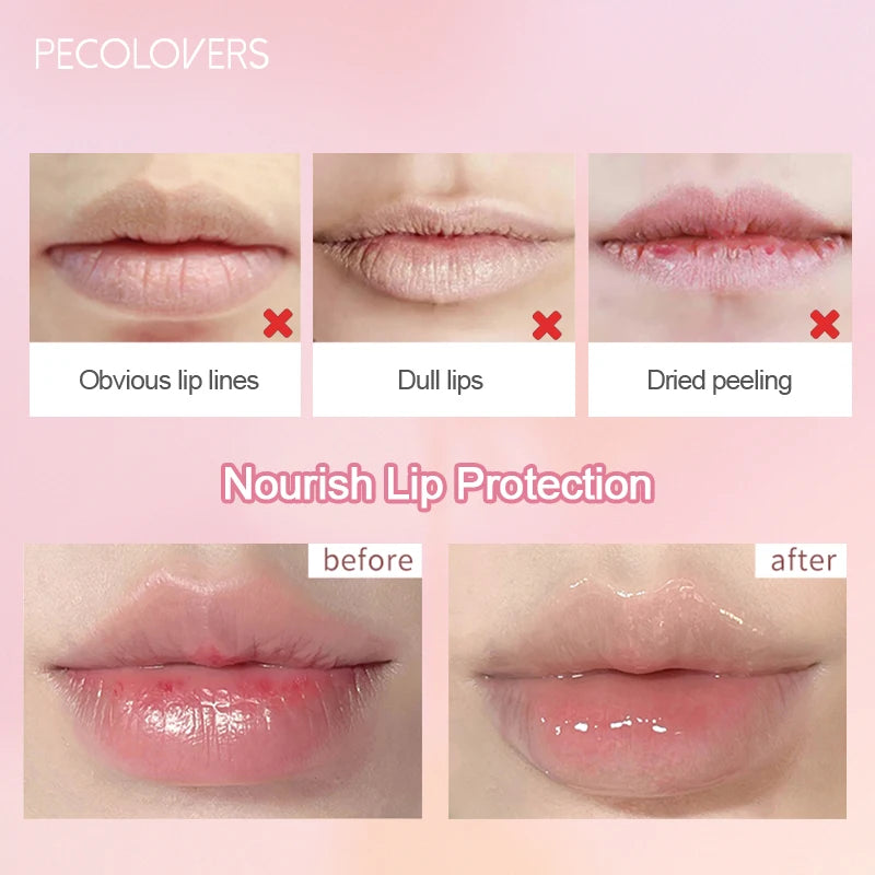 1pcs Moisturizing Color Changing Lip Oil Gloss Peach Lip Tint Lip Plumper Lip Care Serum Primer Hydrating Makeup Cosmetics