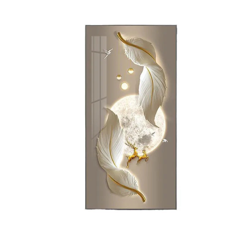 New Led Crystal Porcelain Wall Lamp For Indoor Decoration Living Room Corridor Restaurant Feather Home Decoration Wall Lamp