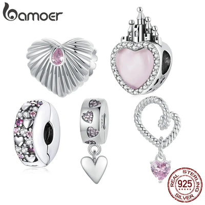 BAMOER 925 Sterling Silver Charm Spiritual Heart Infinity Pendant fits Charm Bracelets, 925 Sterling Silver Lucky Charm