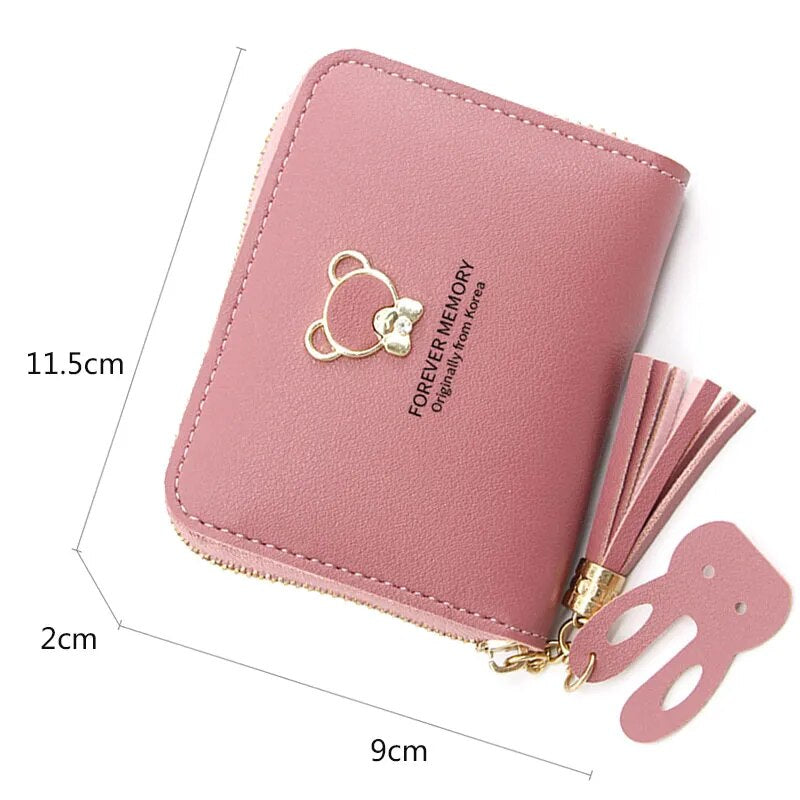 2022 Short Women Wallets Mini Cute Coin Pocket Card Holder Name Engraved Female Purse New Fashion Kpop Small Wallet For Girls