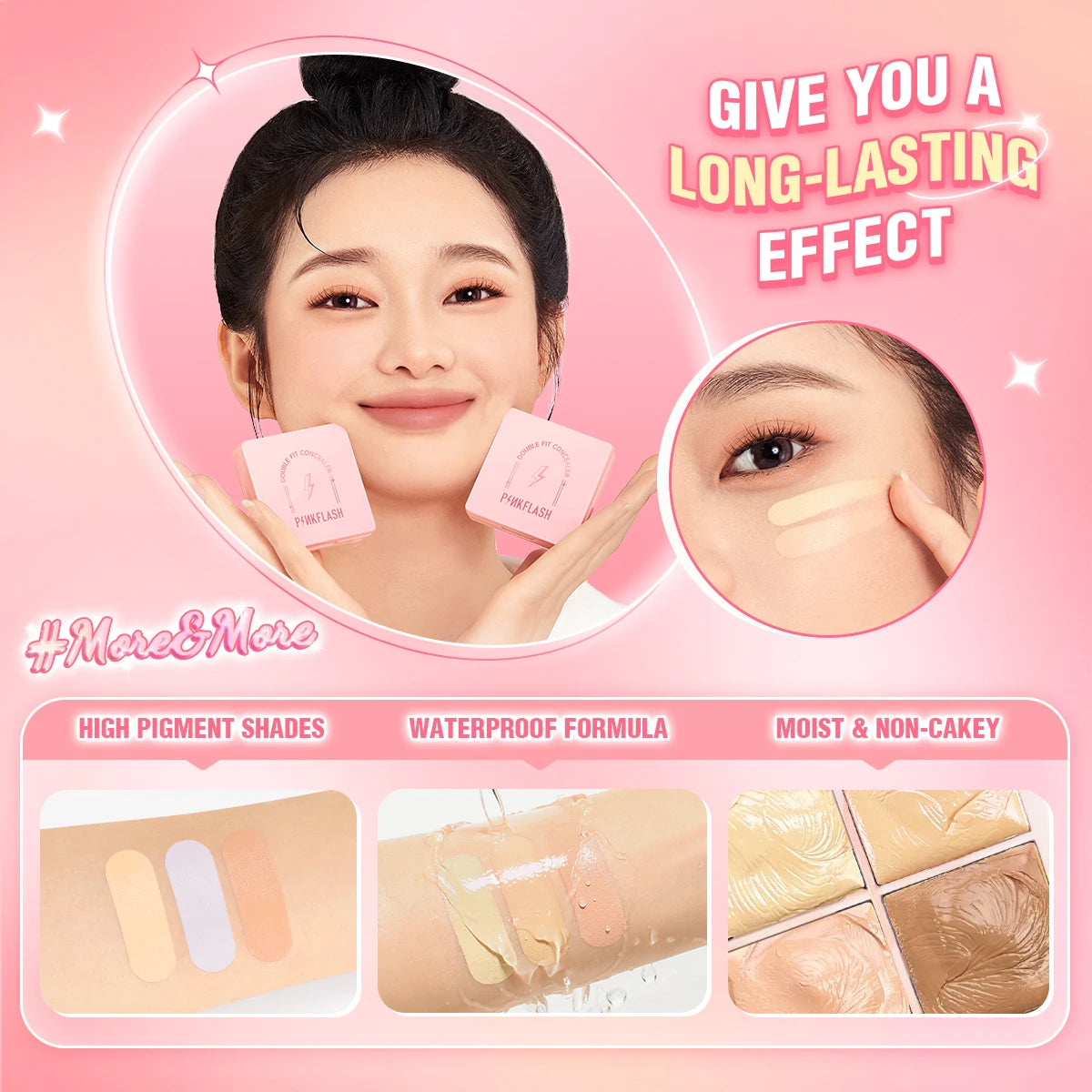 PINKFLASH Matte Flawless Face Concealer Palette Waterproof Lightweight Full Coverage Moisturizing Contour Makeup Cosmetics