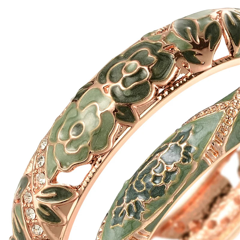 Cloisonne Double Bangle For Women Bracelet On Hand Enamel Jewelry Women's Hand Bracelet Female Bangle Set Mother's Day Gift Wife