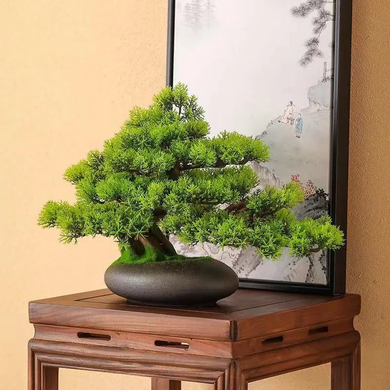 Home Decoration Potted DIY False Tree Bonsai Living Room Chinese Style Hotel Porch Landscape Decoration Green Plant Decoration