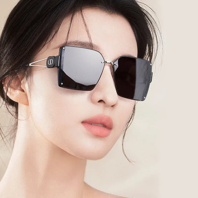 2023 New Original Woman Glasses Trend Square Cut Edge Sunglasses Fashion High-color Anti-uv Multiple Colors Face Glasses